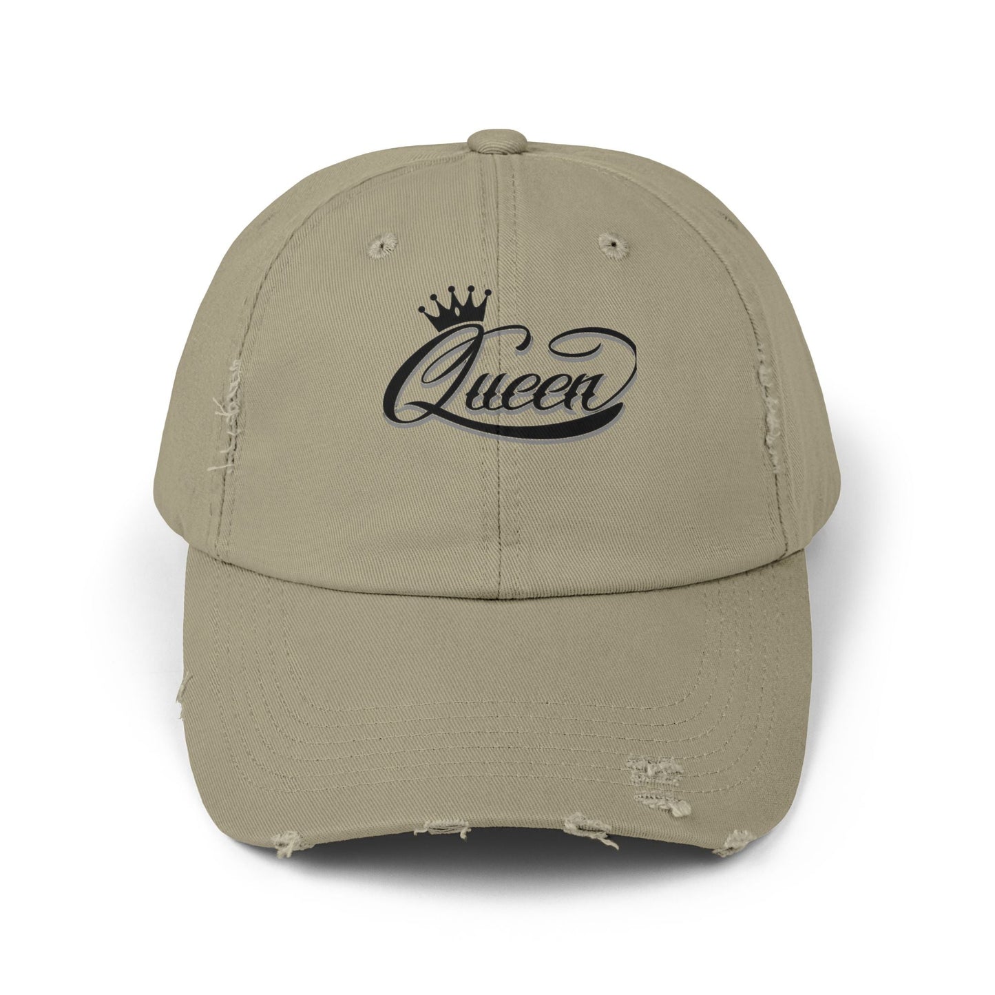 Distressed Queen Cap - Vintage Style Unisex Baseball Hat, Hip Hop Headgear & Streetwear Fashion Accessory