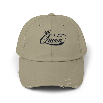 Distressed Queen Cap - Vintage Style Unisex Baseball Hat, Hip Hop Headgear & Streetwear Fashion Accessory