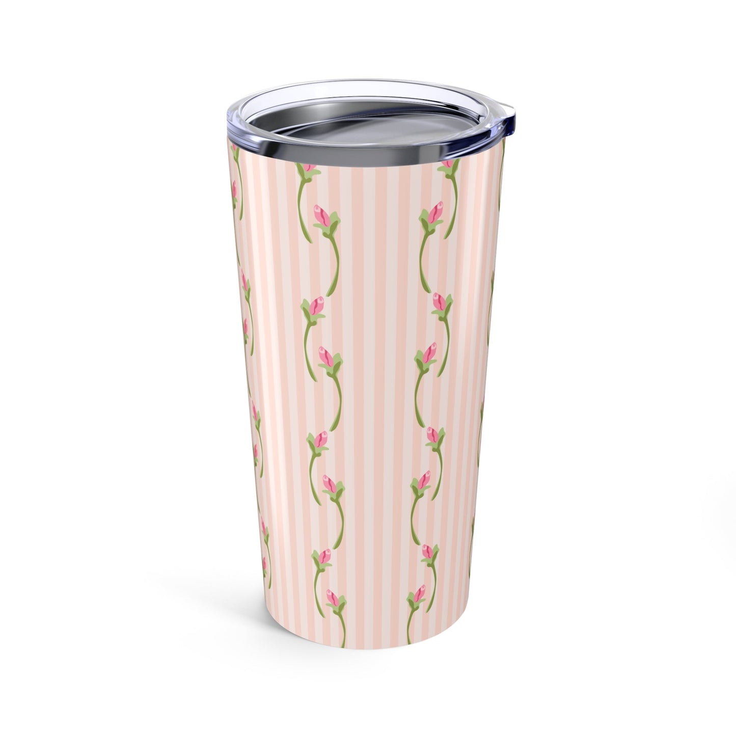 Customizable: Floral Striped Tumbler | 20oz Travel Mug | Perfect Gift for Mother's Day, Weddings, Tea Lovers, Spring Decor