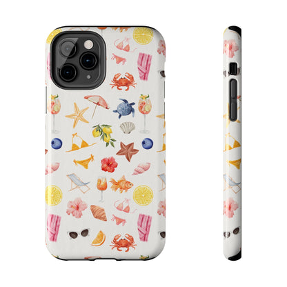 Customizable: Tropical Summer Phone Case, Vivid Coastal Design, Perfect Gift for Beach Lovers, Vacation Memories, Durable Tough Cases