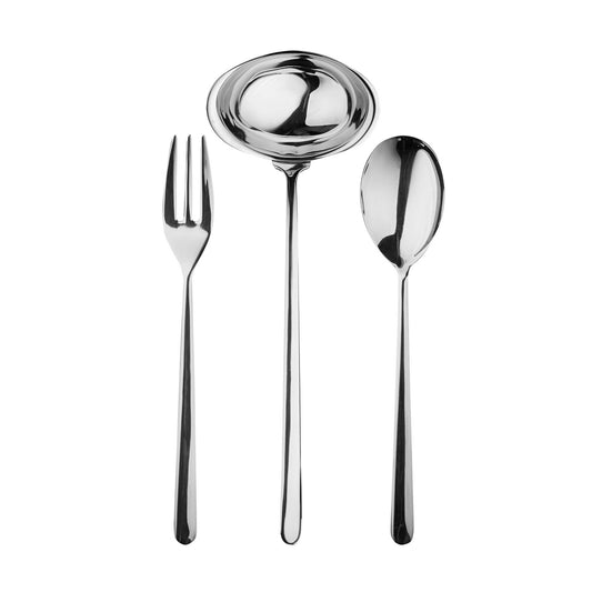 3 Pcs Serving Set (Fork Spoon and Ladle) LINEA | Kitchen + Metal |