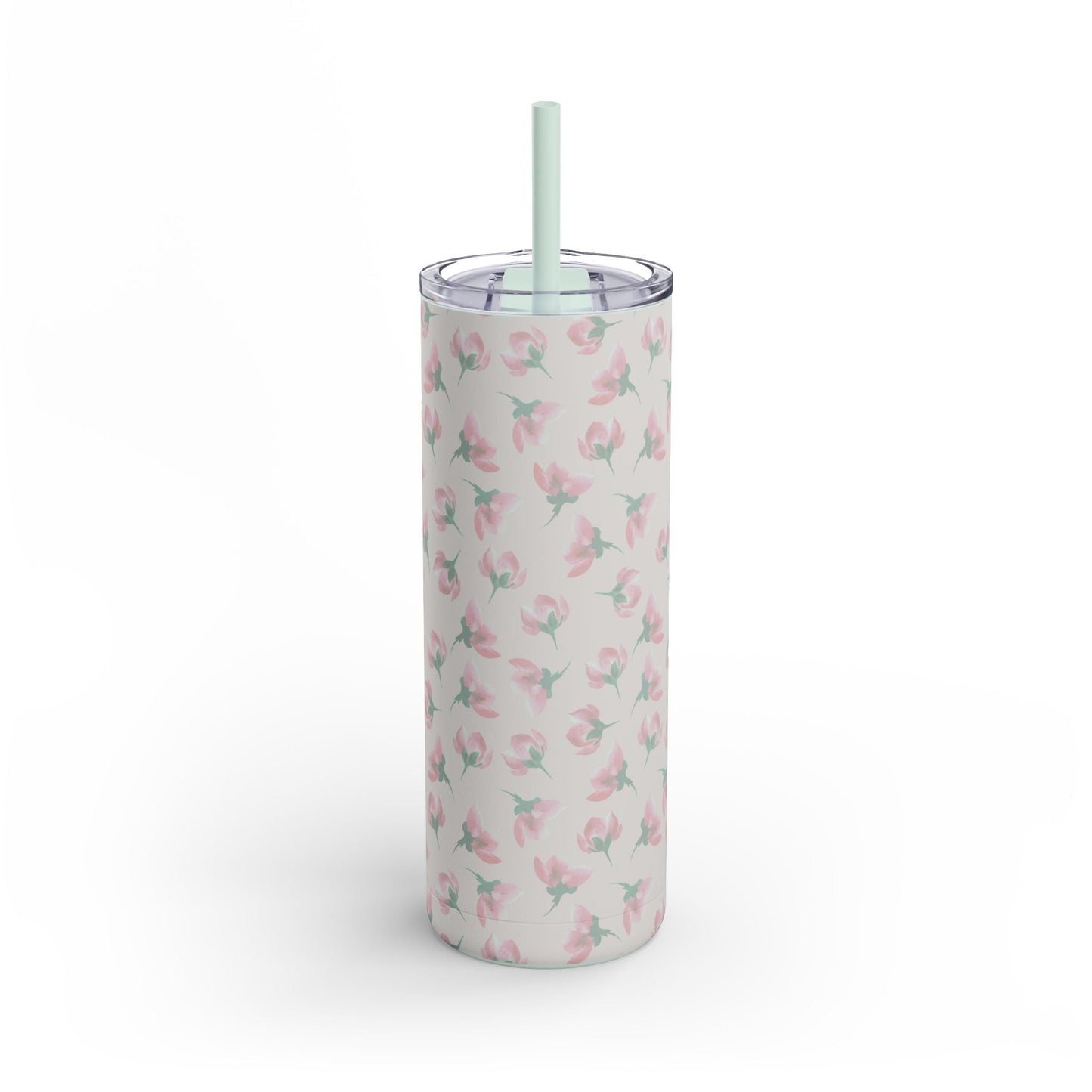Customizable: Floral Pattern Tumbler, Personalized Gift for Coffee Lovers, Travel Mug for Women, Insulated Drinkware, Trendy Water Bottle