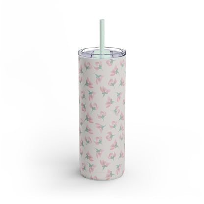 Customizable: Floral Pattern Tumbler, Personalized Gift for Coffee Lovers, Travel Mug for Women, Insulated Drinkware, Trendy Water Bottle