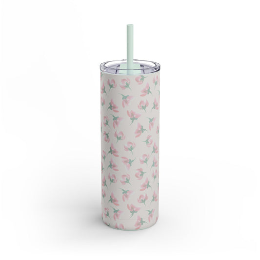 Customizable: Floral Pattern Tumbler, Personalized Gift for Coffee Lovers, Travel Mug for Women, Insulated Drinkware, Trendy Water Bottle