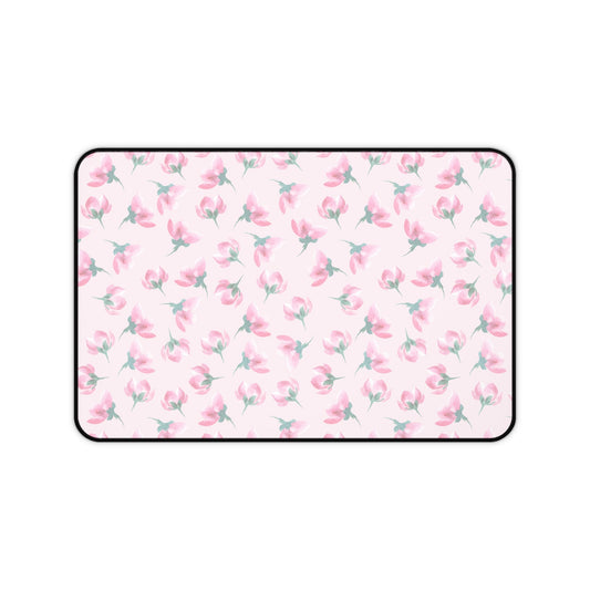 Customizable: Floral Desk Mat - Pink Blossom Mouse Pad, Office Decor, Gift for Home Office, Cute Workspace Accessories, Mother's Day Gift
