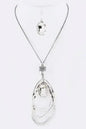 Crystal Drop & Hoops Necklace Set