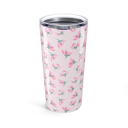 Customizable: Floral Tumblers for Daily Sips, Personalized Travel Mugs, Cute Tumbler Gift, Mother's Day Present, Pink Flower Drinkware