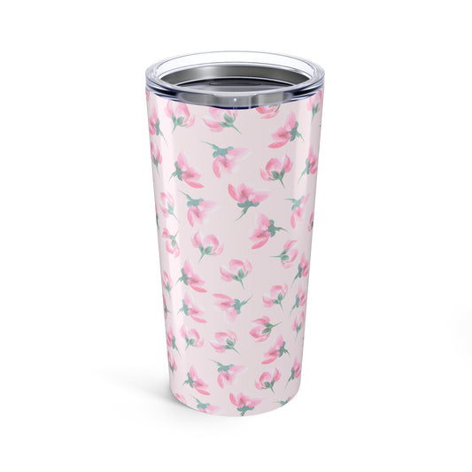 Customizable: Floral Tumblers for Daily Sips, Personalized Travel Mugs, Cute Tumbler Gift, Mother's Day Present, Pink Flower Drinkware