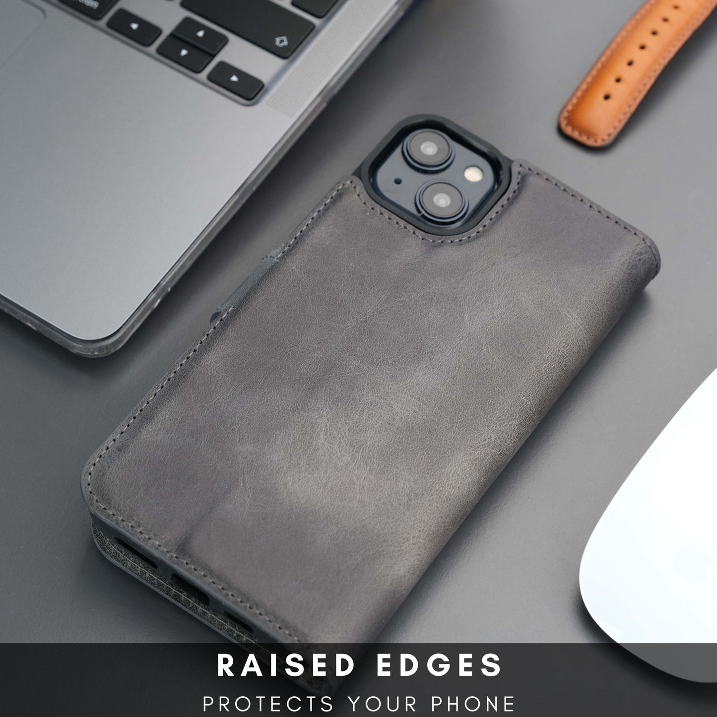 Casper Leather iPhone 15 Plus Wallet Case | Detachable MagSafe Compatible RFID Protection