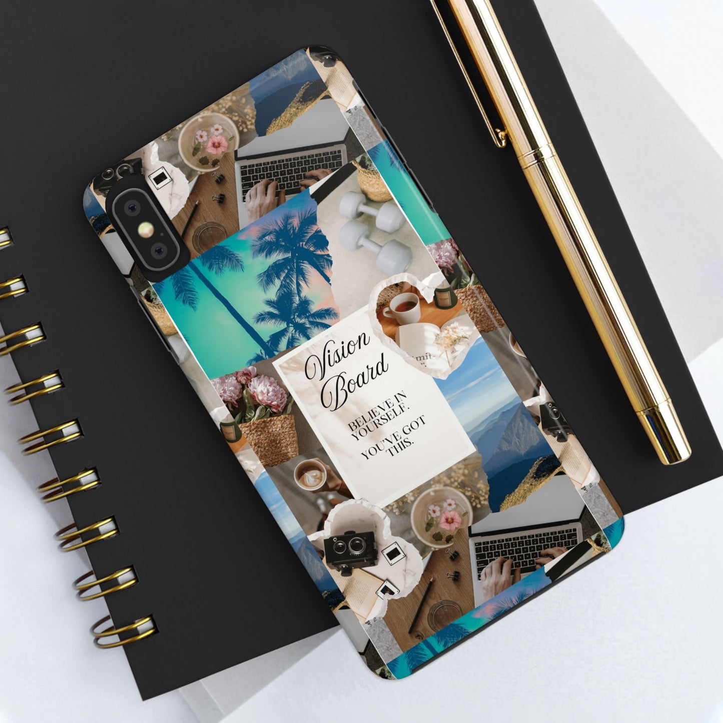 Inspiring Vision Board Phone Case, Motivational Tough Case, Adventurous Gift for Her, Self-Care, Dream Big, Unique Phone Accessory