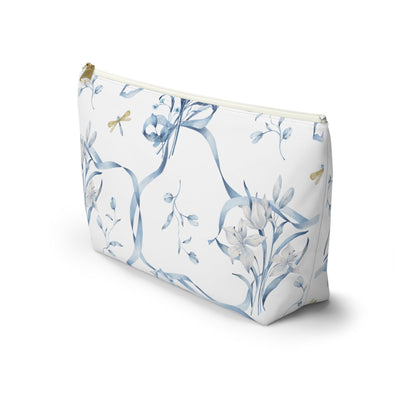 Customizable: Floral T-bottom Accessory Pouch | Gift for Her, Makeup Bag, Travel Organizer, Storage Solution, Spring Decor