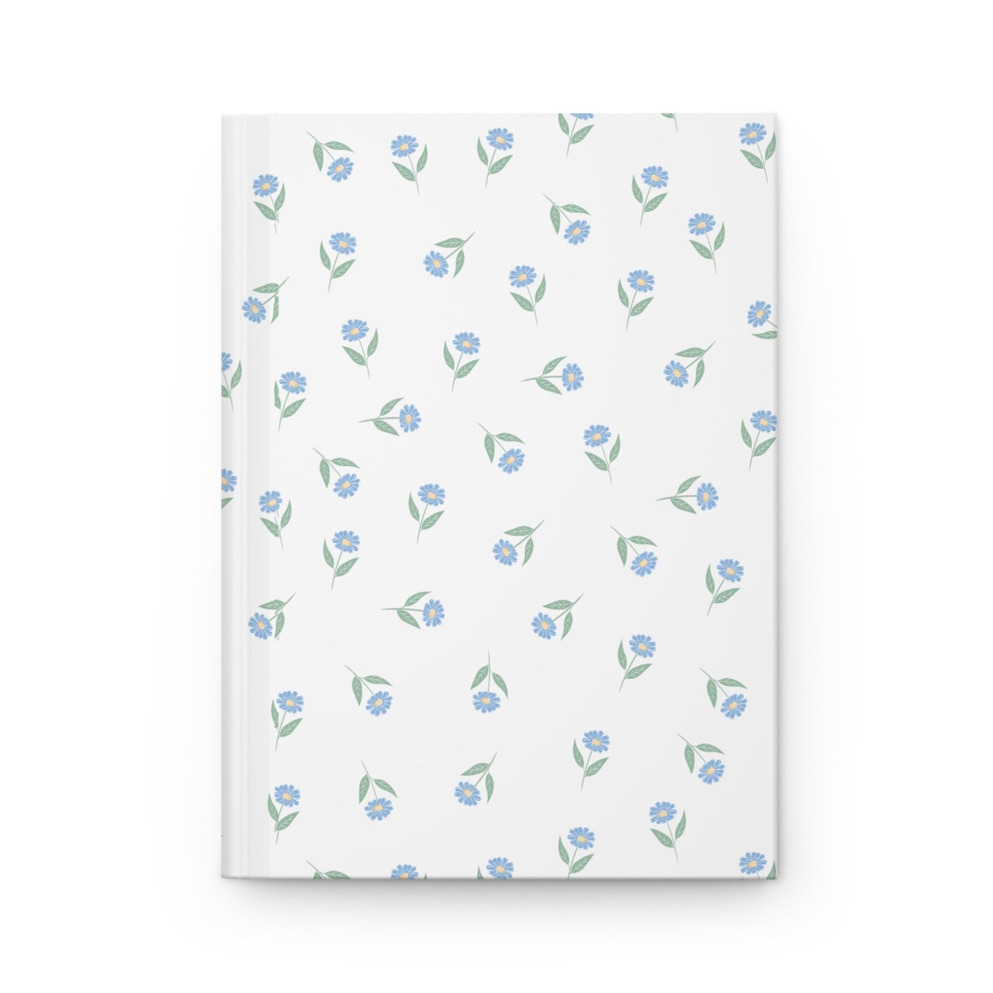 Customizable Blue Floral Hardcover Journal