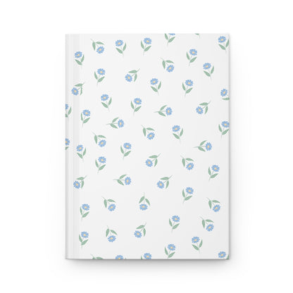 Customizable Blue Floral Hardcover Journal