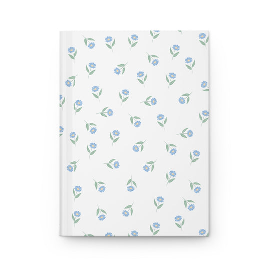Customizable Blue Floral Hardcover Journal