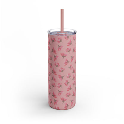 Customizable: Floral Pattern Tumbler, Personalized Gift for Coffee Lovers, Travel Mug for Women, Insulated Drinkware, Trendy Water Bottle
