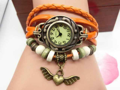 Vintage Heart Bracelet Watch - Casual Flying Pendant Timepiece