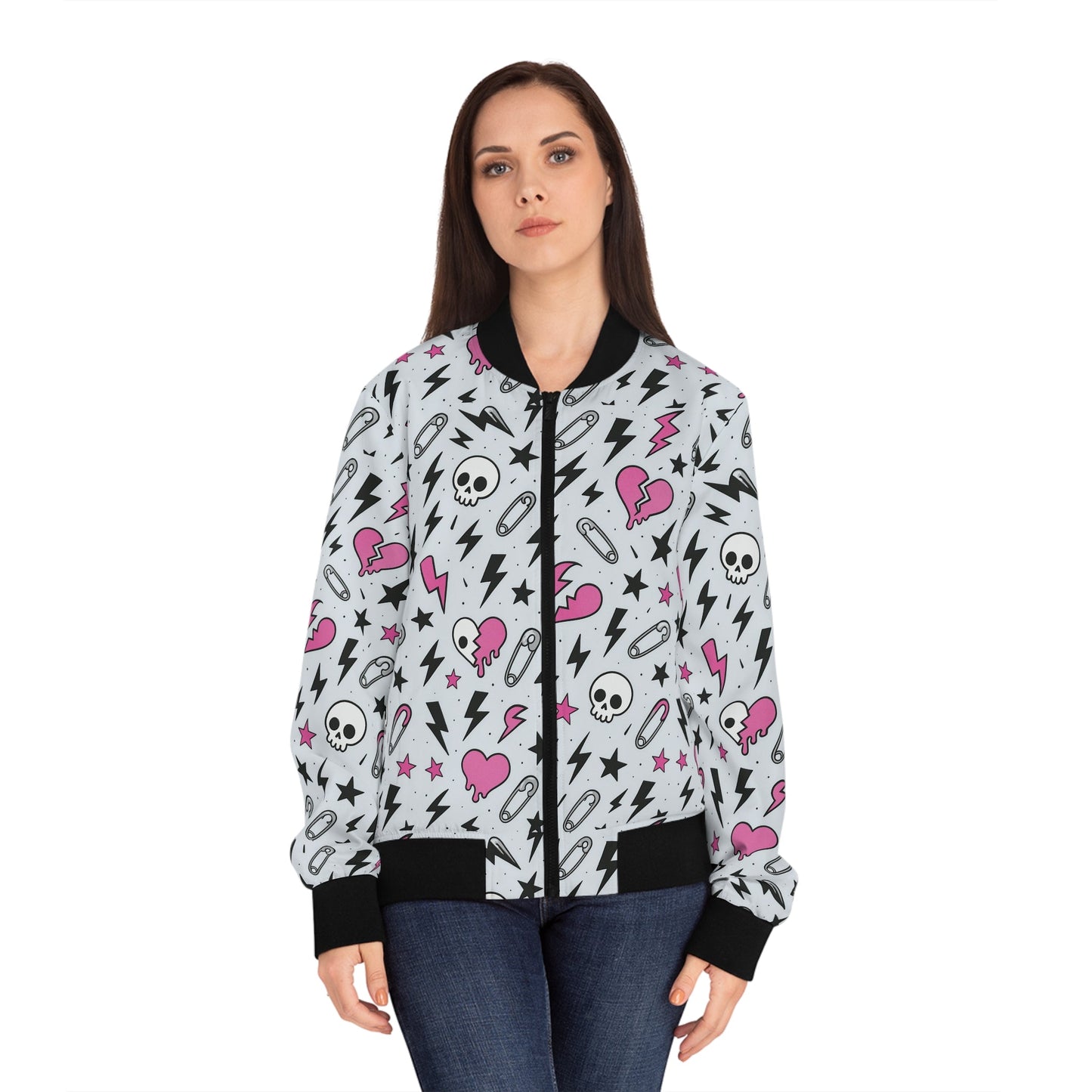 Ashen Chaos Bomber Jacket