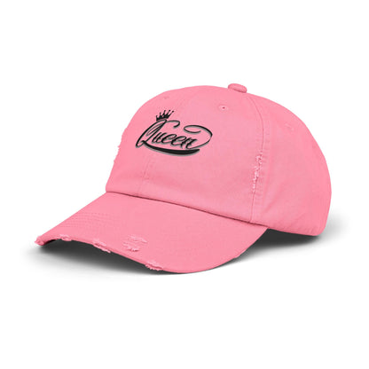 Distressed Queen Cap - Vintage Style Unisex Baseball Hat, Hip Hop Headgear & Streetwear Fashion Accessory