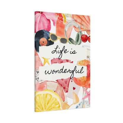 Life is Wonderful Canvas Wall Art, Colorful Decor, Inspirational Gift, Home Display, Summery Wall Art, Motivational Print