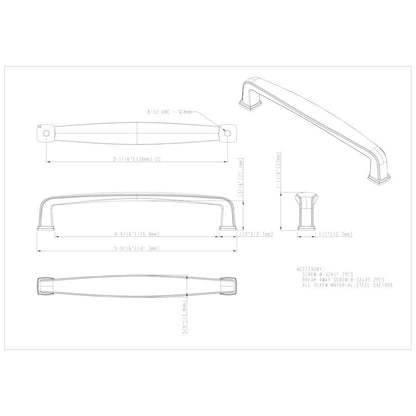 96 mm Center-to-Center Satin Nickel Square Milan 1 Cabinet Pull