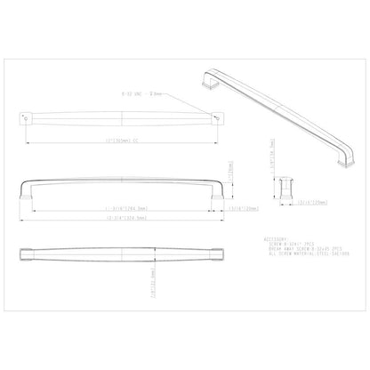 96 mm Center-to-Center Satin Nickel Square Milan 1 Cabinet Pull