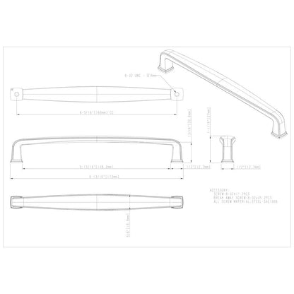96 mm Center-to-Center Satin Nickel Square Milan 1 Cabinet Pull