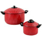 Gibson Home Casselman 4-Piece Nonstick Pasta Pot Set in Red with