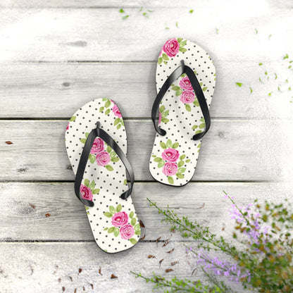 Customizable: Floral Flip Flops, Comfortable Summer Sandals, Beach Footwear, Gift for Vacation, Floral Patterns