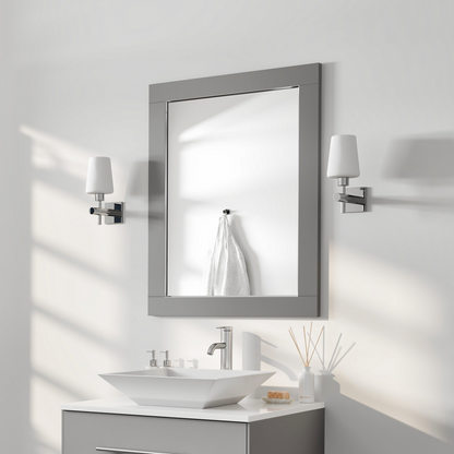 Eviva Aberdeen 72" x 30" Rectangular White Wooden Framed Mirror