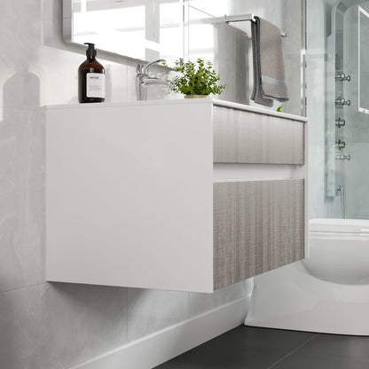 Eviva Ashy Wall Mount Bath Vanity with Acrylic Top and Integrated Sink