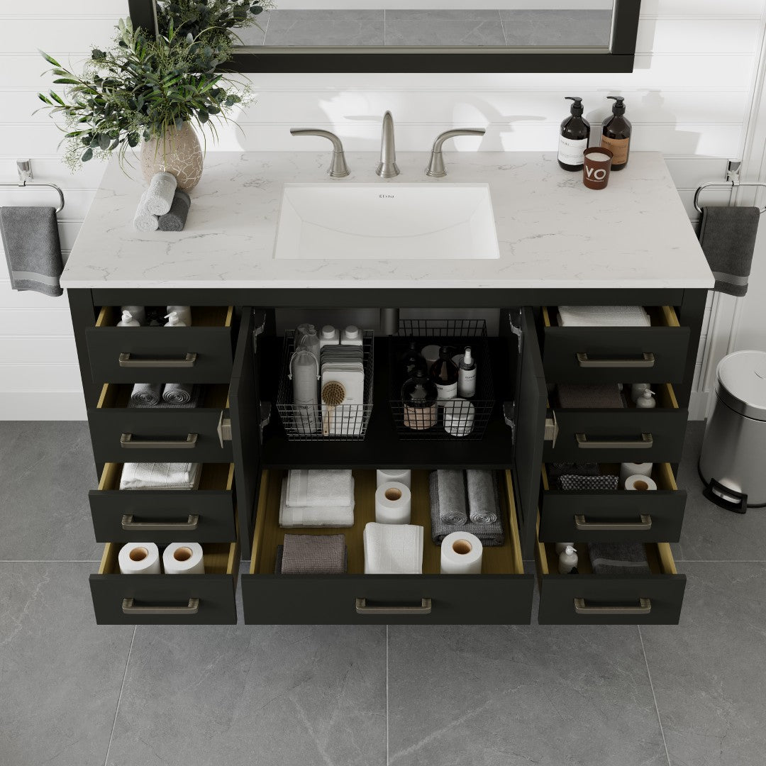Eviva Aberdeen Bath Vanity with Counter Top and Undermount Porcelain Sink (24"-96")