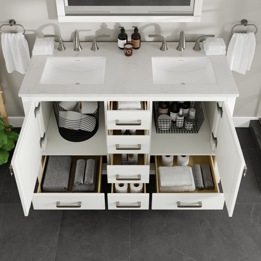 Eviva Aberdeen Bath Vanity with Counter Top and Undermount Porcelain Sink (24"-96")