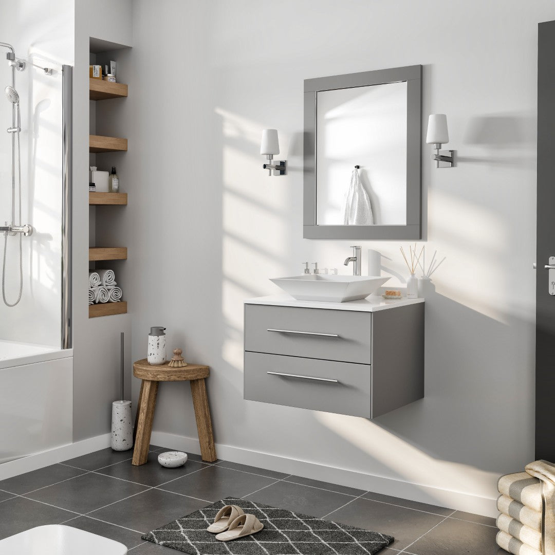 Eviva Aberdeen 72" x 30" Rectangular White Wooden Framed Mirror