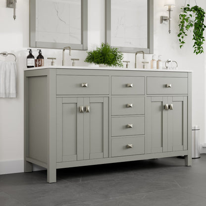 Eviva Artemis Bath Vanity with Engineered Stone Top & Undermount Porcelain Sink (42"-72")