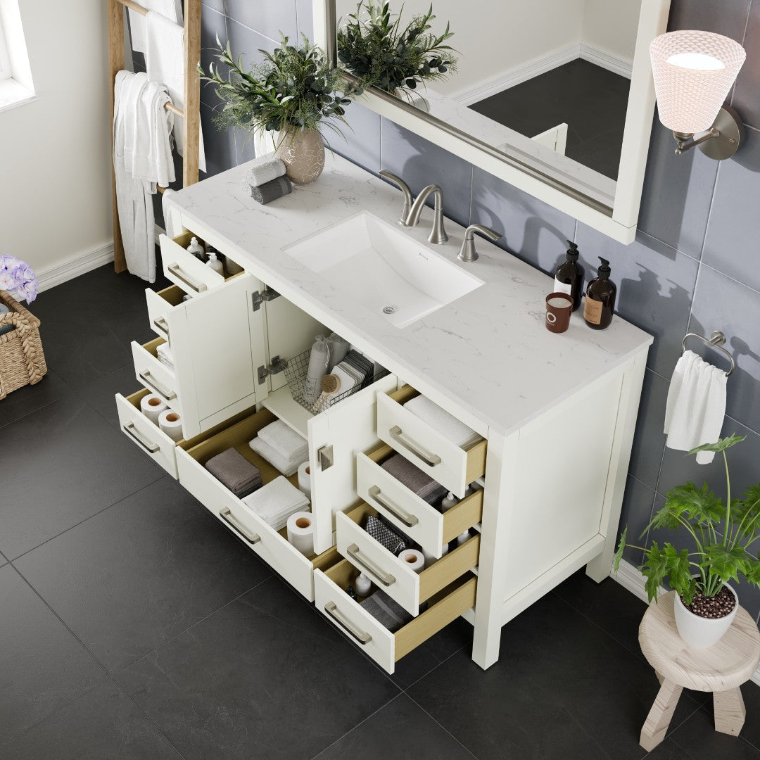 Eviva Aberdeen Bath Vanity with Counter Top and Undermount Porcelain Sink (24"-96")