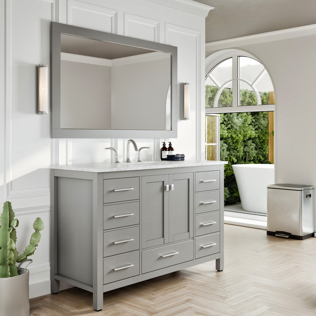 Eviva Aberdeen 72" x 30" Rectangular White Wooden Framed Mirror