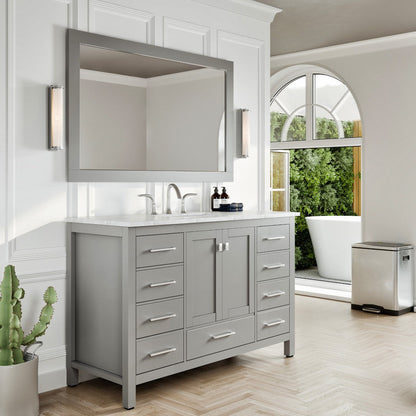 Eviva Aberdeen 72" x 30" Rectangular White Wooden Framed Mirror