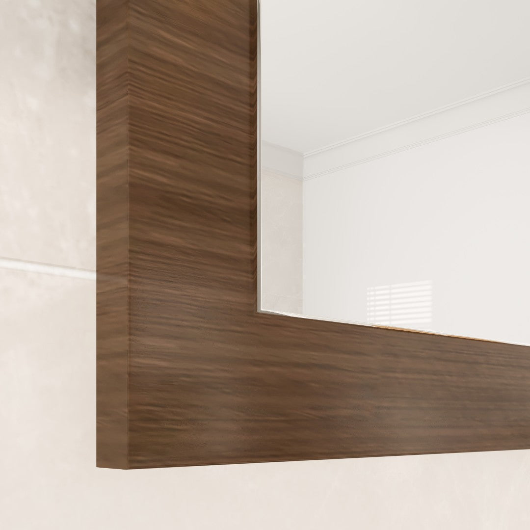 Eviva Reflection Gray Oak Wooden Framed Mirror