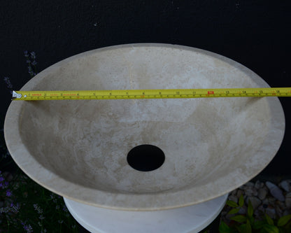 HANDCRAFTED LIGHT BEIGE TRAVERTINE SINK