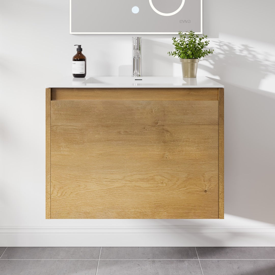 Eviva Madeira Wall Mount Bath Vanity with Acrylic Top and Integrated Sink (20"-48")
