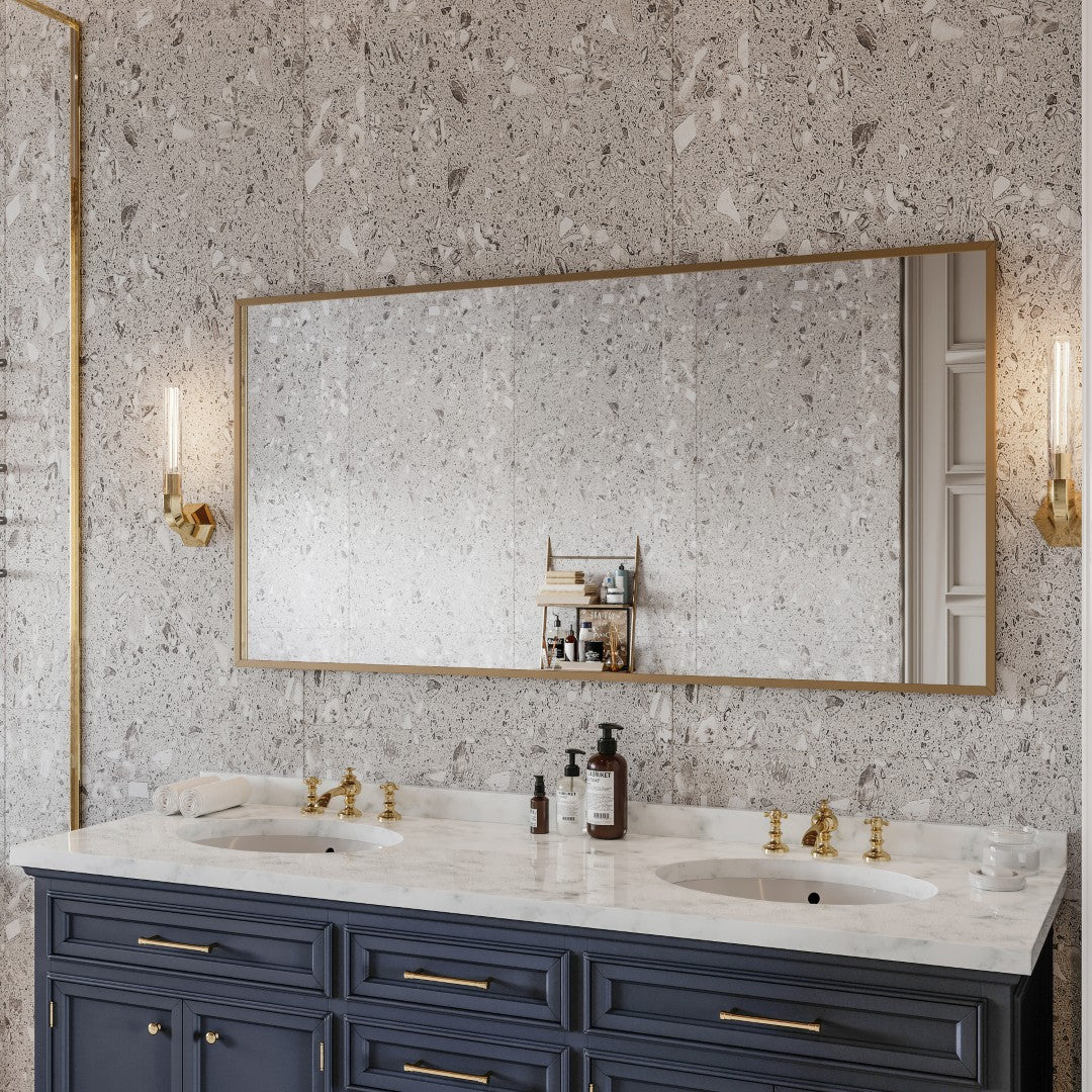Eviva Gold Gold Metal Framed Mirror