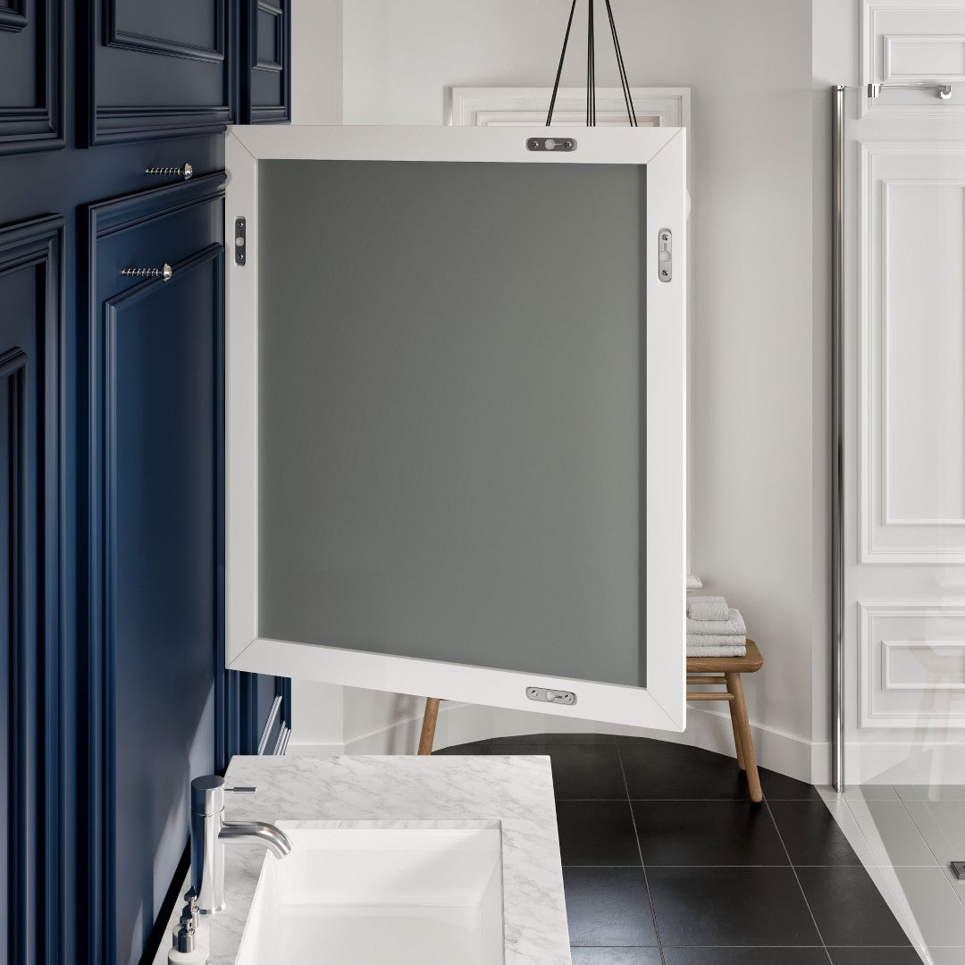 Eviva Acclaim 60" x 30" Rectangular Blue Wooden Framed Mirror