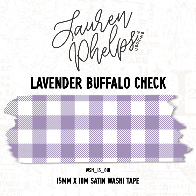 Lavender Buffalo Check 15mm washi