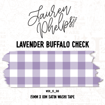 Lavender Buffalo Check 15mm washi