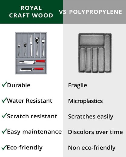 Basic Silverware Drawer Organizer, Gray