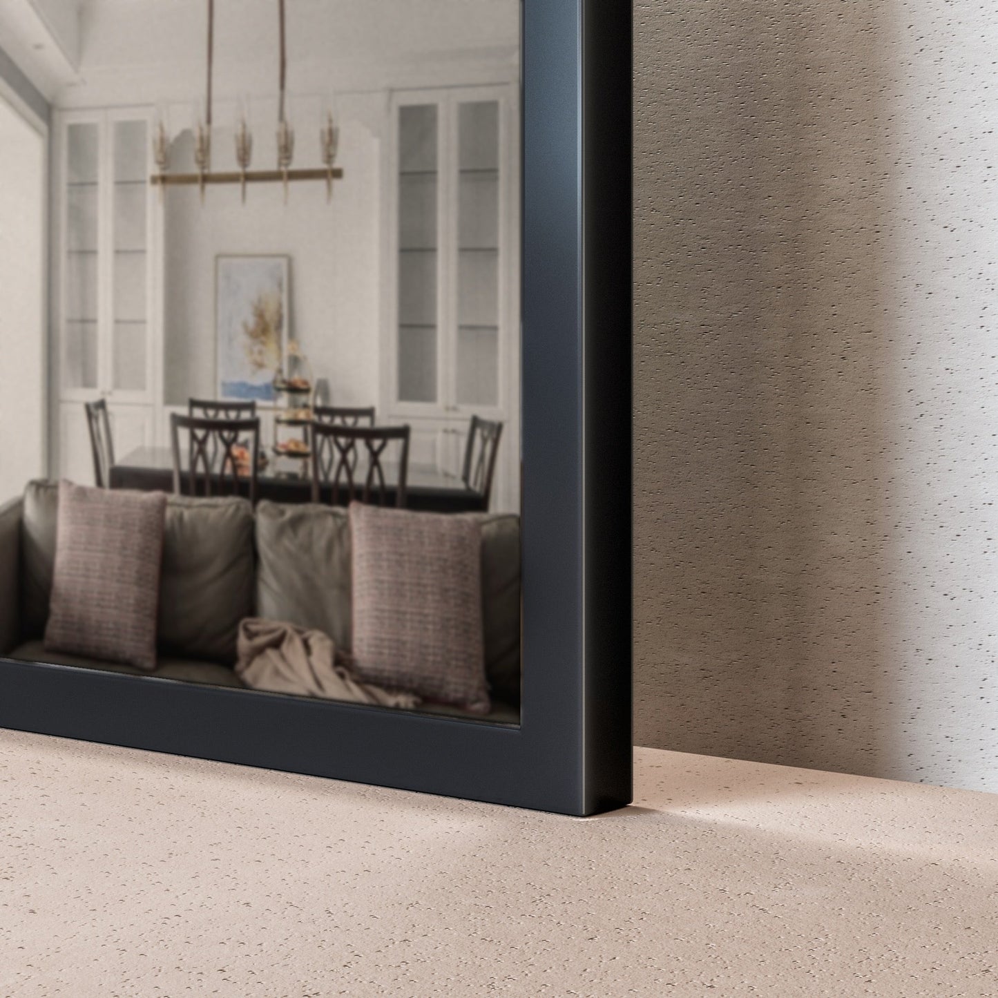 Eviva Black Black Metal Framed Mirror