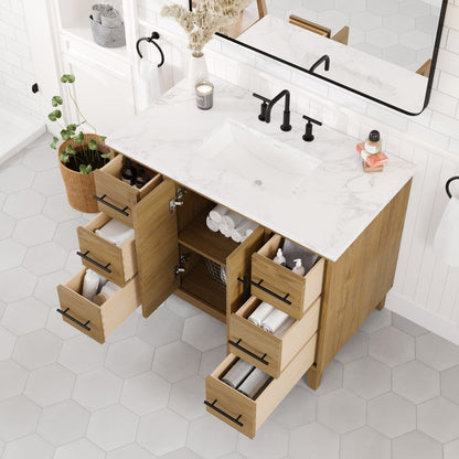 Eviva Graham Bath Vanity with Engineered Stone Top and Integrated Sink (30"-72")