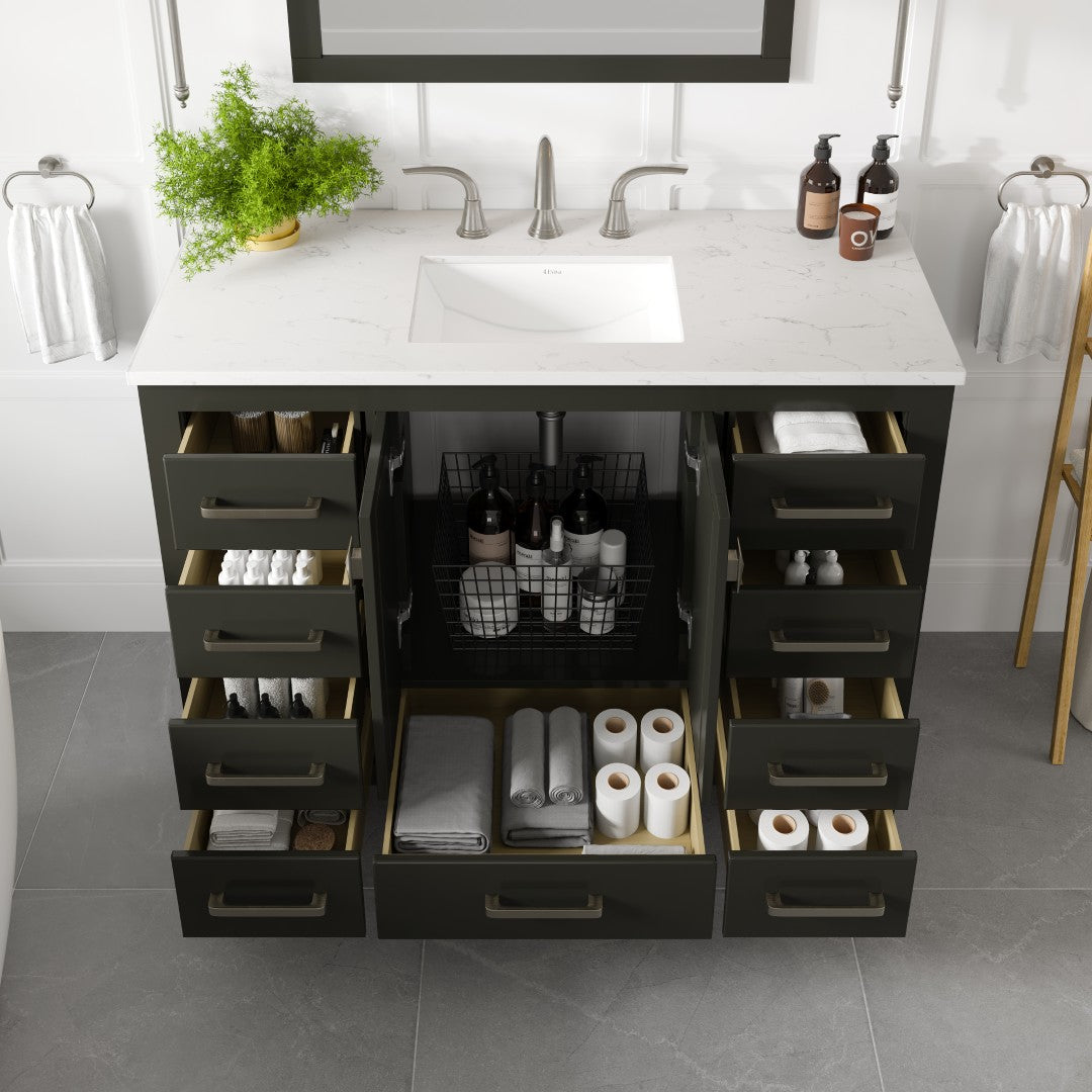 Eviva Aberdeen Bath Vanity with Counter Top and Undermount Porcelain Sink (24"-96")