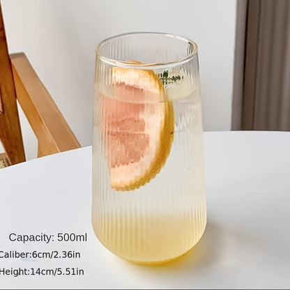Visually Appealing Striped Glass Cup - High Borosilicate, Reusable &