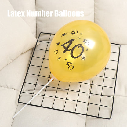 10pcs 30th 40th 50th Happy Birthday Latex Number
